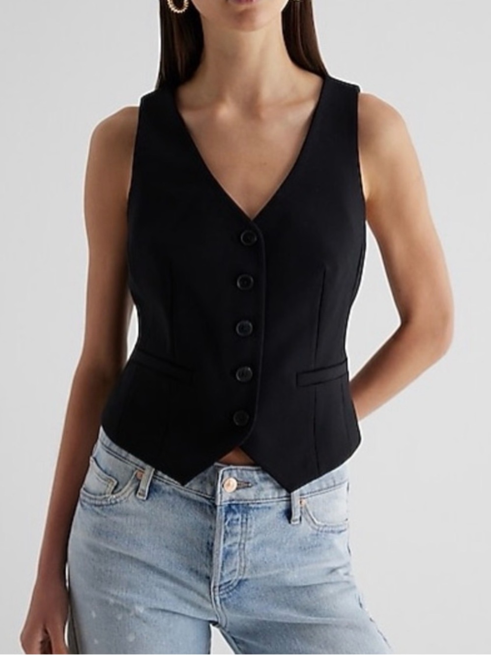 Express Black Tailored Women's Vest